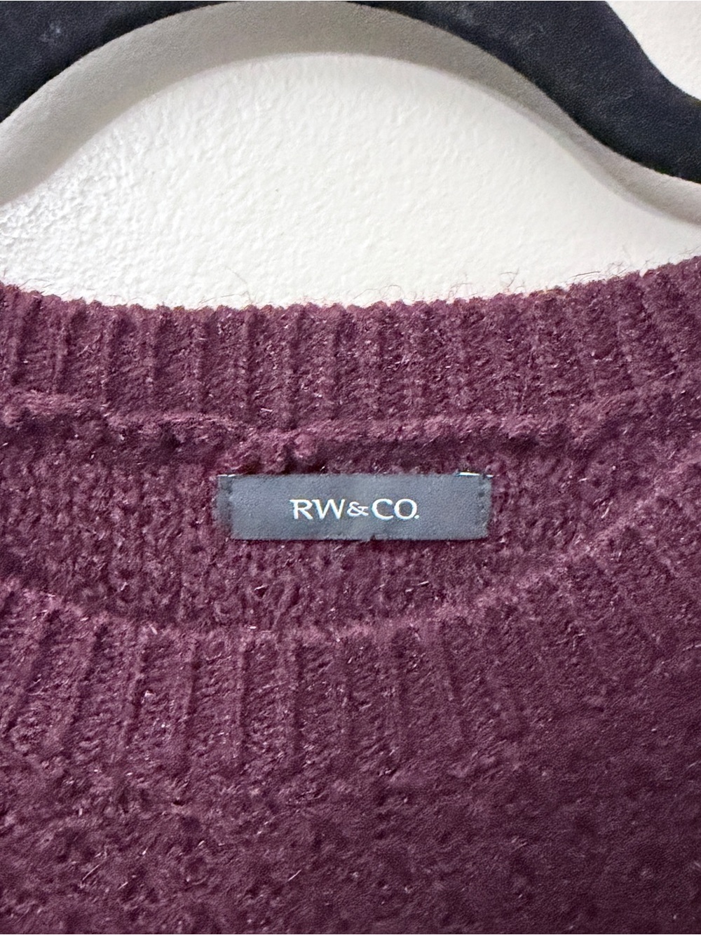 RW&CO. Burgundy Textured Knit Crewneck Sweater - Picture 3 of 5